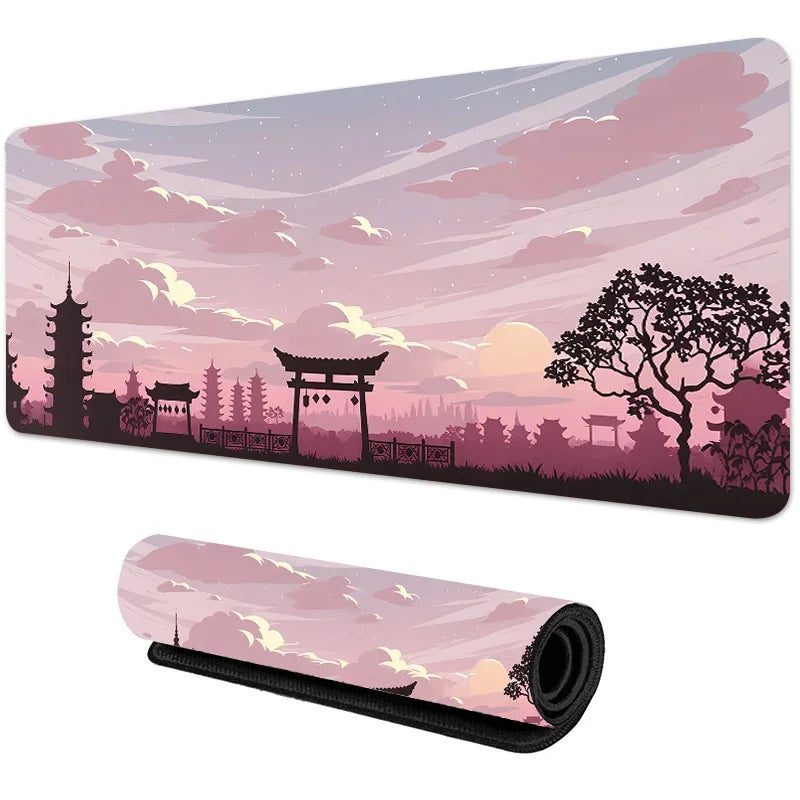 Sakura Scenery Mouse Pad Large Anti-Slip Rubber Gaming MousePad Durable Desk Pad Thick Seam Edge Suitable for Office and Gaming CB DROPSHIPPING