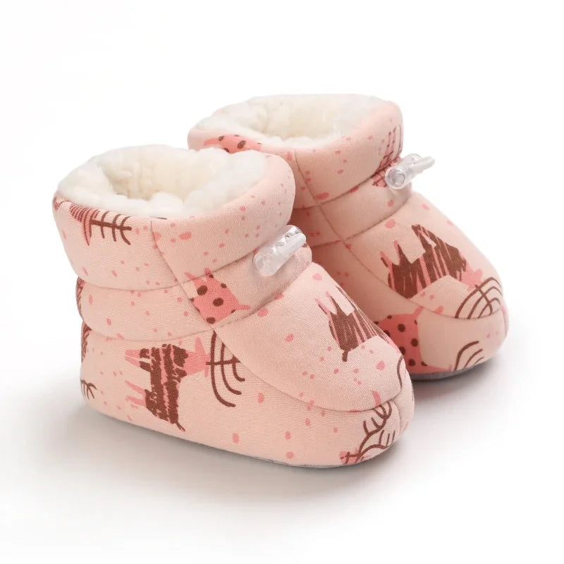 Winter Baby Boots Cartoon Soft Sole Anti-Slip Warm Toddler Shoes Boys Girls Cute Infant Walking Booties CB DROPSHIPPING