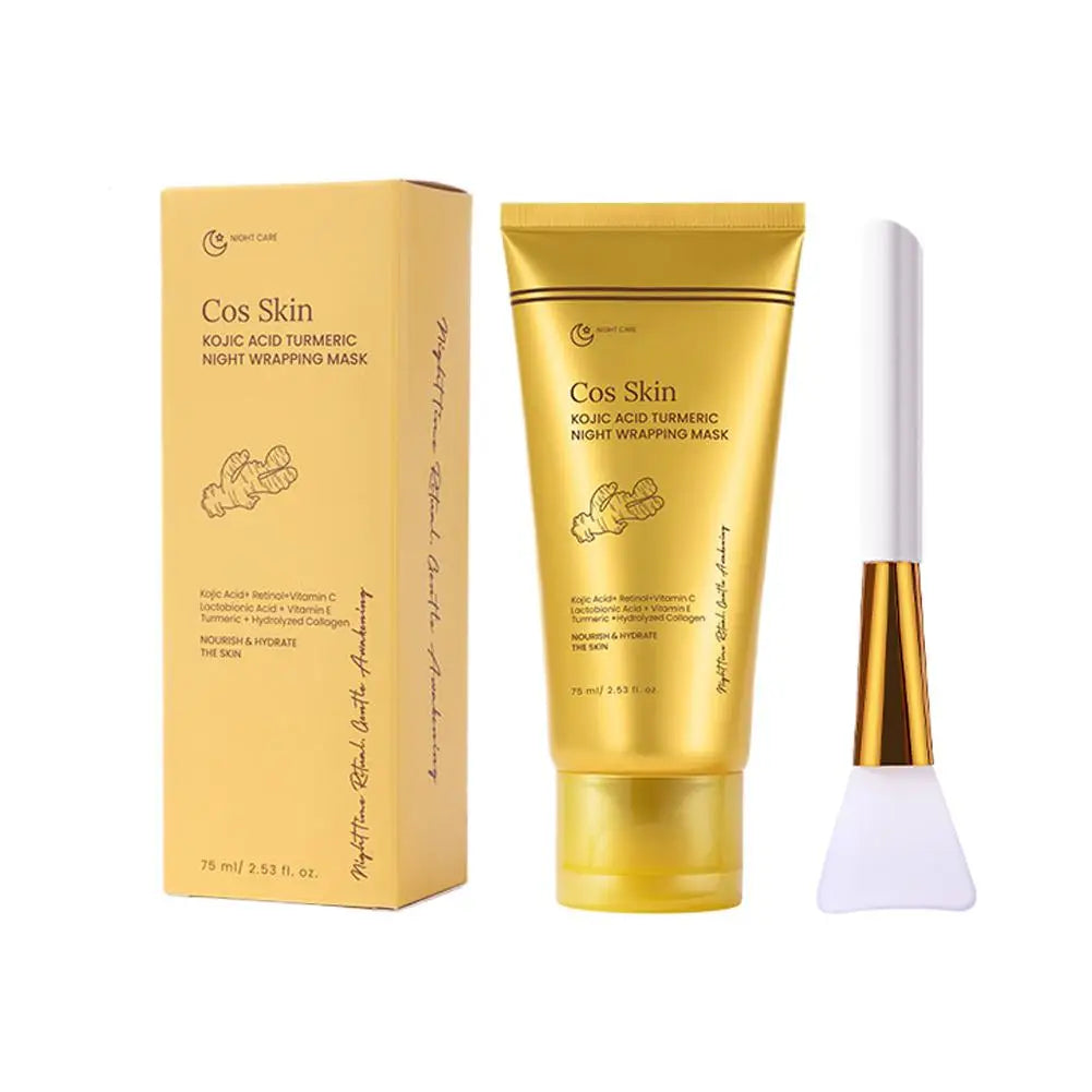 Kojic Acid Turmeric Overnight Wrapping Peel Off Mask Kit Nourish Hydrolyzed Collagen Glowing Skin Refresh Skin Firming Skincare CB DROPSHIPPING