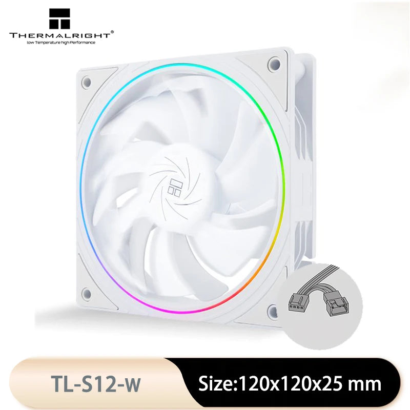 Thermalright TL-S12-W 5V 3PIN ARGB Aperture PC Case Fan Temperature Control Water-Cooling Radiator Replace Fan CB DROPSHIPPING