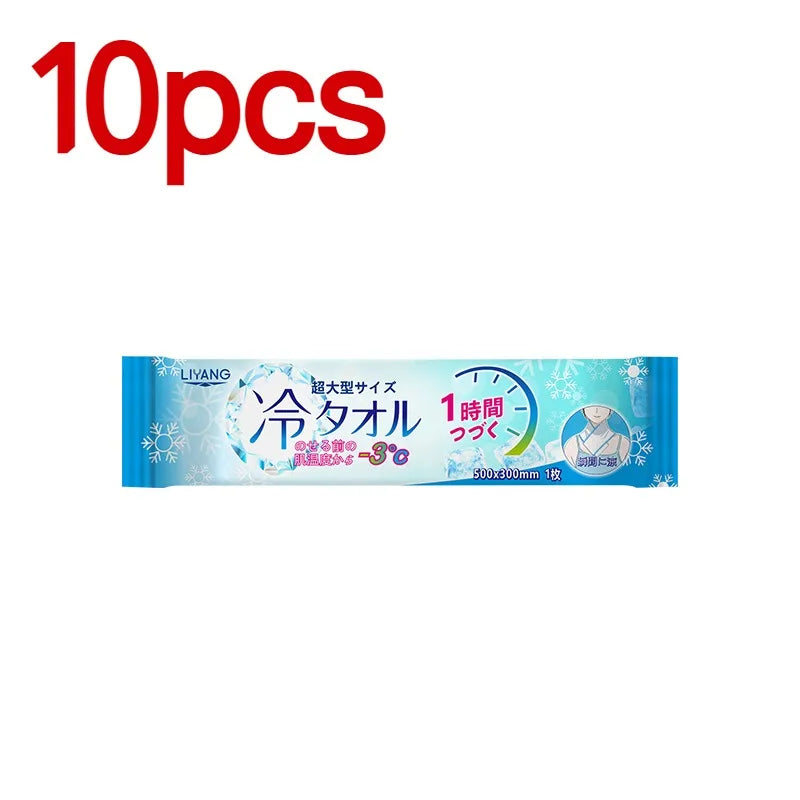 Extra Large Cooling Wet Wipes Instant Ice Cold Refreshing Summer Portable Oversized Sweat Wipes for Adult Sport Outdoor Driving