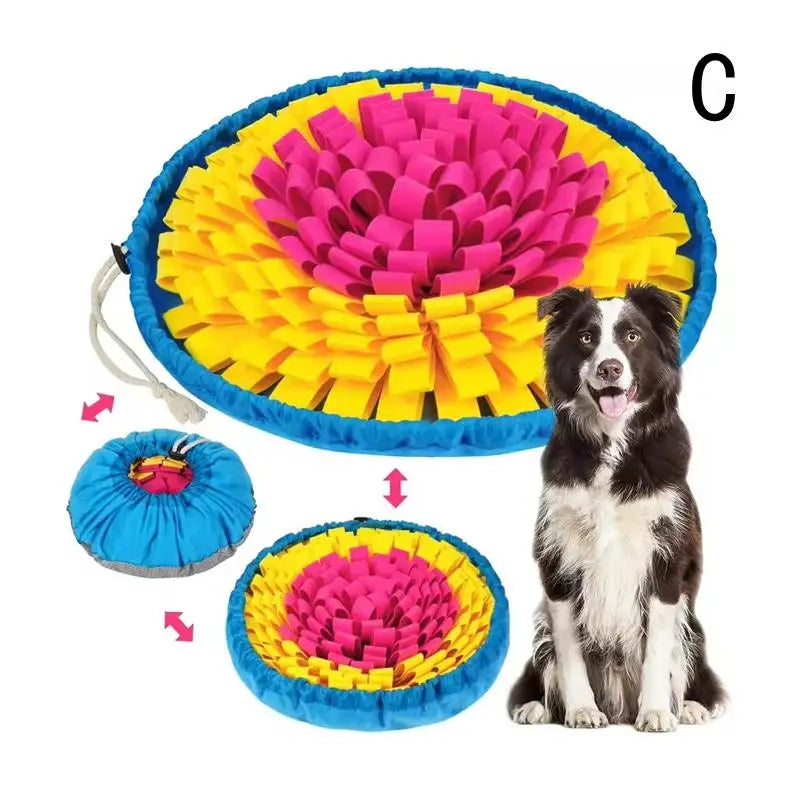 【E】Pet Snuffle Mat For Dogs, Interactive Feed Game For Boredom, Encourages Natural Foraging Skills For Cats Dogs Bowl Travel Use