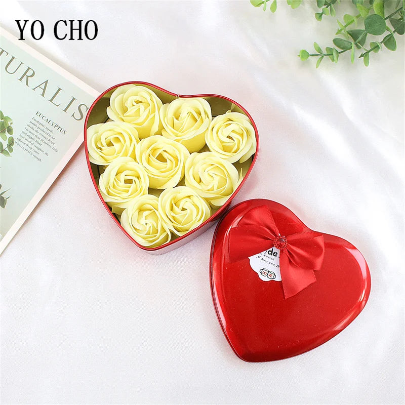 Heart Scented Bath Body Petal Rose Flower Soap Roses Bear Gift Box Valentine's Day New Year Wedding Decoration Selling Wedding