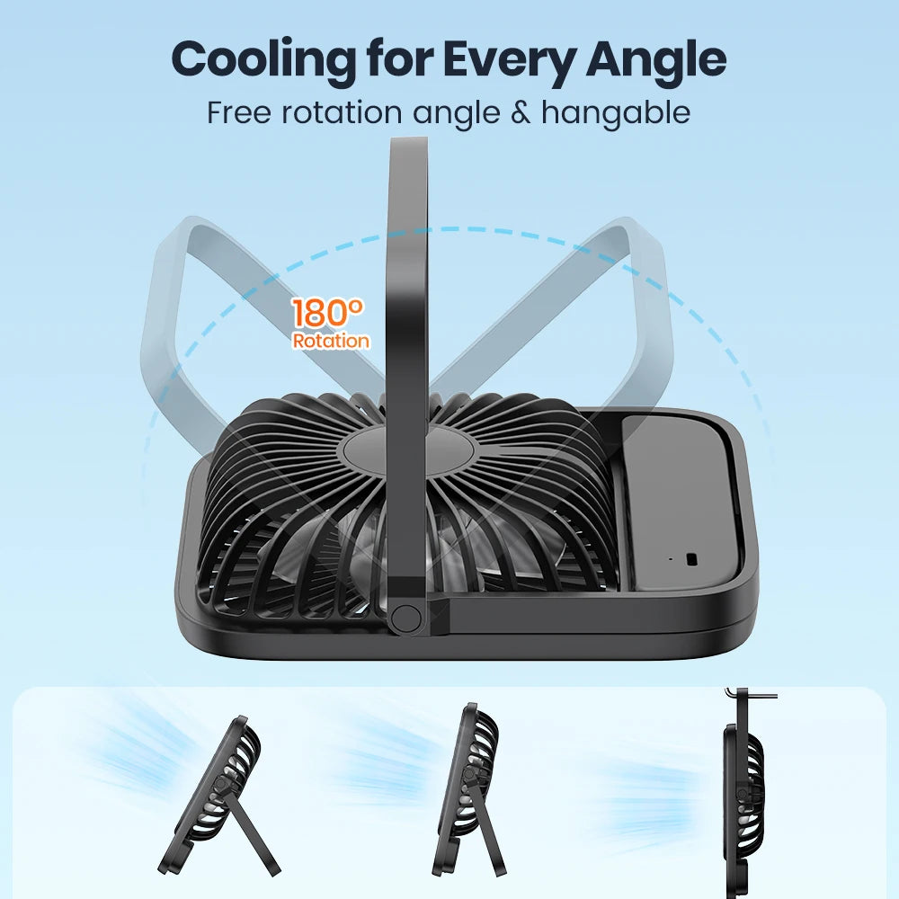 Warmco Mini USB Desk Fan Portable USB-C Fan 3-Speed Adjustable Quiet Small Personal Cooling Fan 180° Rotation for Home Travel
