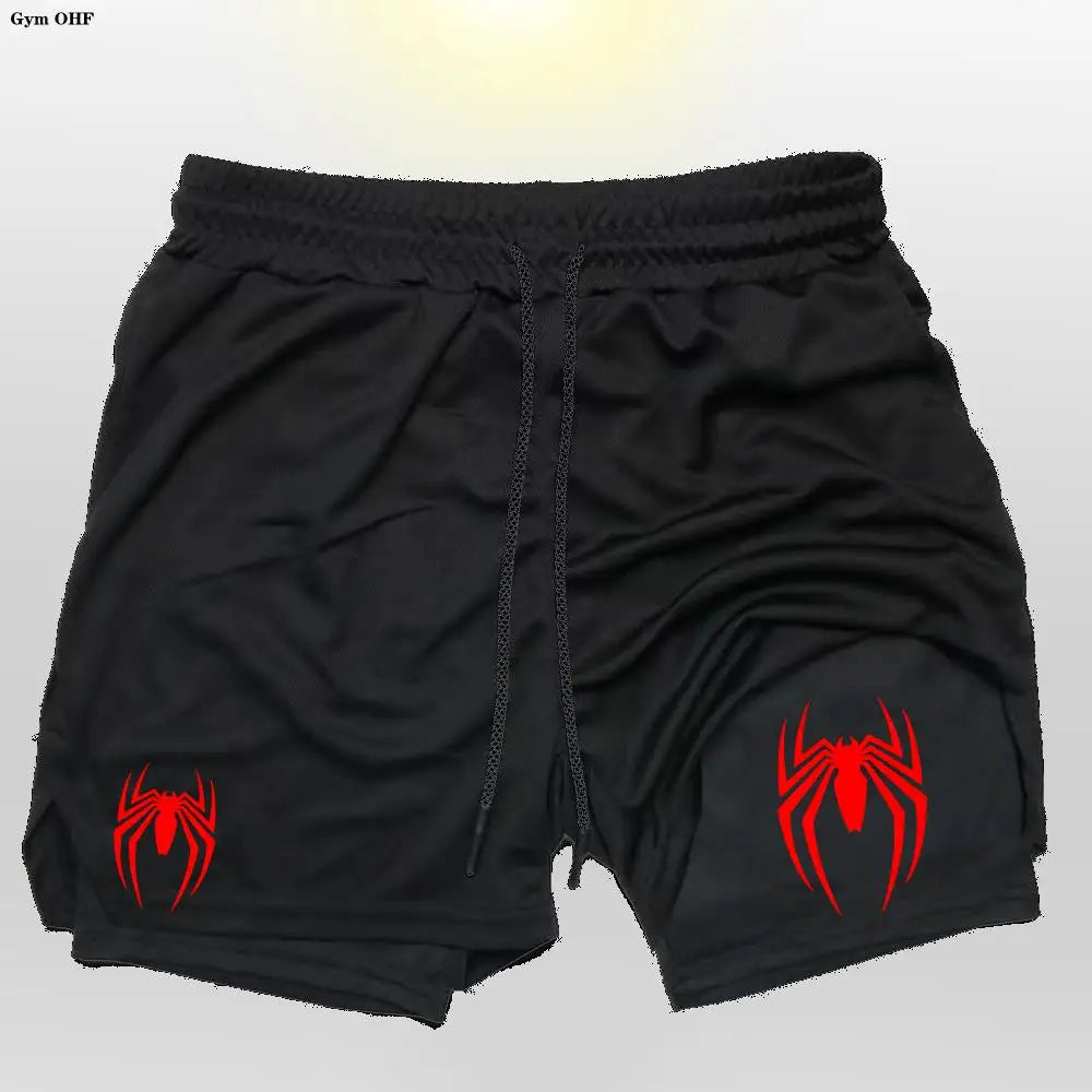 Sport Shorts Men 2099 Spider Sportswear Double-Deck Running Shorts 2 In 1 Beach Bottoms Summer Gym Fitness Training Short Pants CB DROPSHIPPING