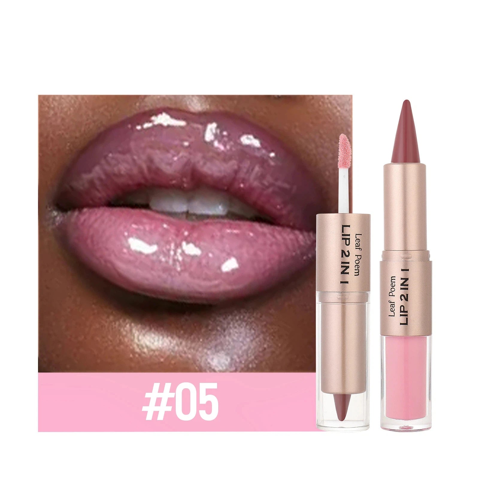 Black Brown Tapered Lip Liner Contour Pencil Double Head Mirror Plumping Lip Glaze Crystal Lip Gloss Sexy Red Lips Tint Makeup CB DROPSHIPPING