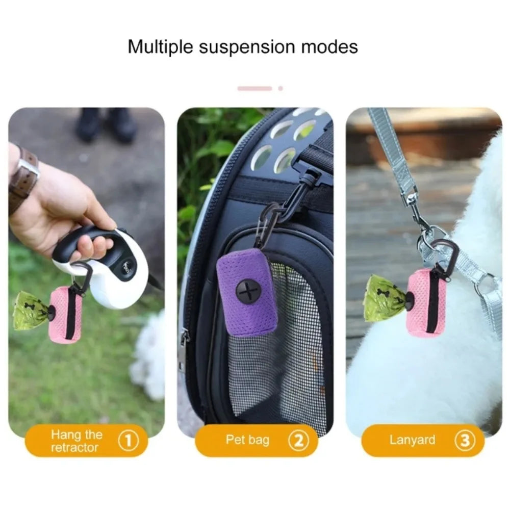 Portable Dog Poop Bag Holder, Leash Attachment Waste Bag Dispenser for Pet Outdoor Walking CB DROPSHIPPING