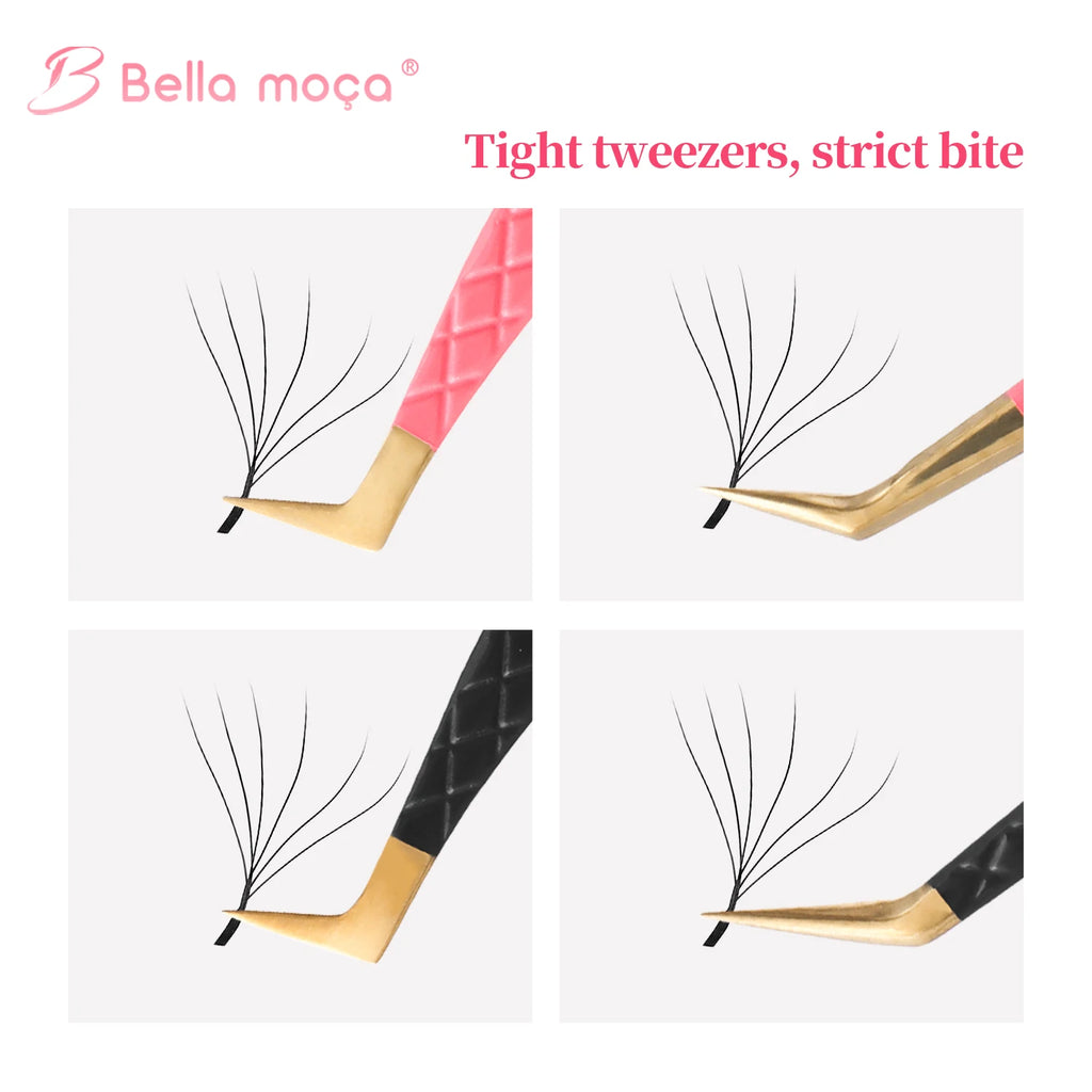 Bella moça Lash Tweezers Stainless Steel Eyelash Nail Tools Accurate Tweezers Nippers Pointed Clip Set Makeup Tools