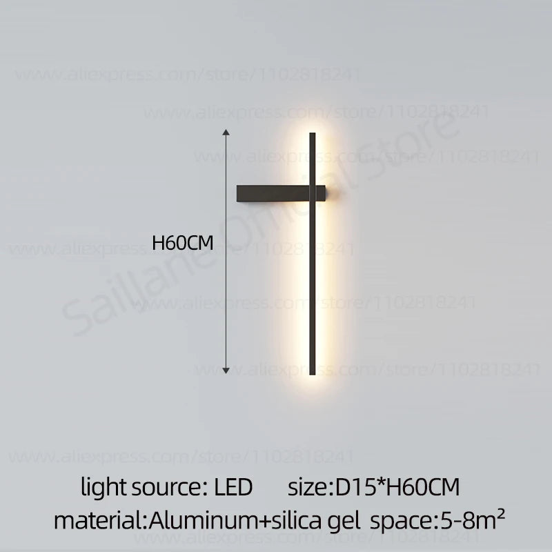 Modern Simple Living Room TV Background Wall Fitting Bedside Lighting In Bedroom Designer Staircase Light Long Indoor Wall Lamp