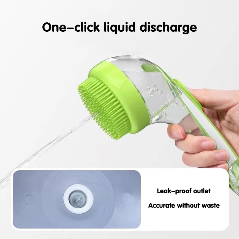 Cat Dog Bathing Brush Pet Massage Brush Shampoo Dispenser Soft Silicone Rubber Bristle for Dogs and Cats Shower Grooming Tool