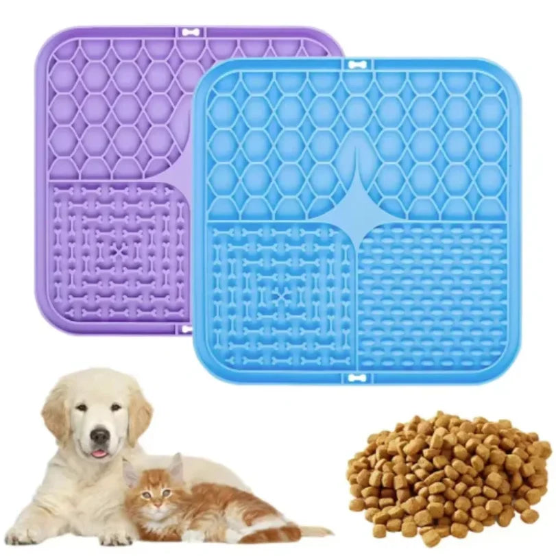 Pet Lick Silicone Mat Dogs Pet Slow Food Plate for Dog Bathing Distraction Silicone Dog Sucker Food Training Dog Feeder Supplies CB DROPSHIPPING