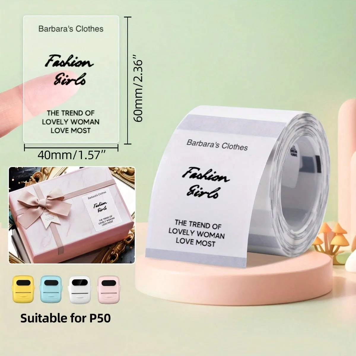 Transparent Thermal Printing Stickers, Waterproof, Oil-Resistant, Wear-Resistant, Self-Adhesive Suitable for Home Business Label CB DROPSHIPPING