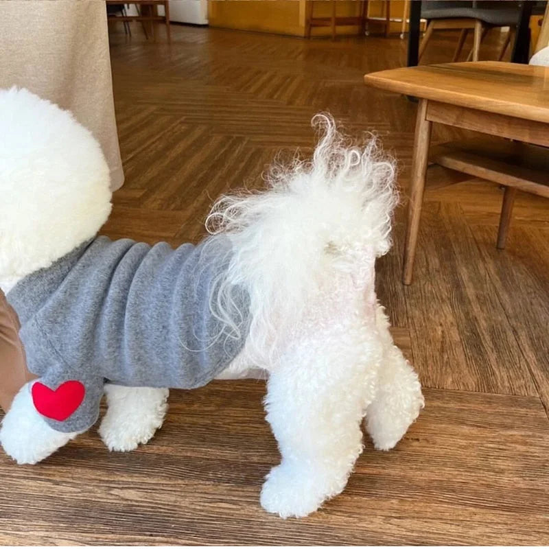 Autumn Winter Plush Love Sweater Pet Dog Cat Solid Base Coat Puppy Teddy Yorkshire Thickened Warm Clothing Lovely Clothes CB DROPSHIPPING