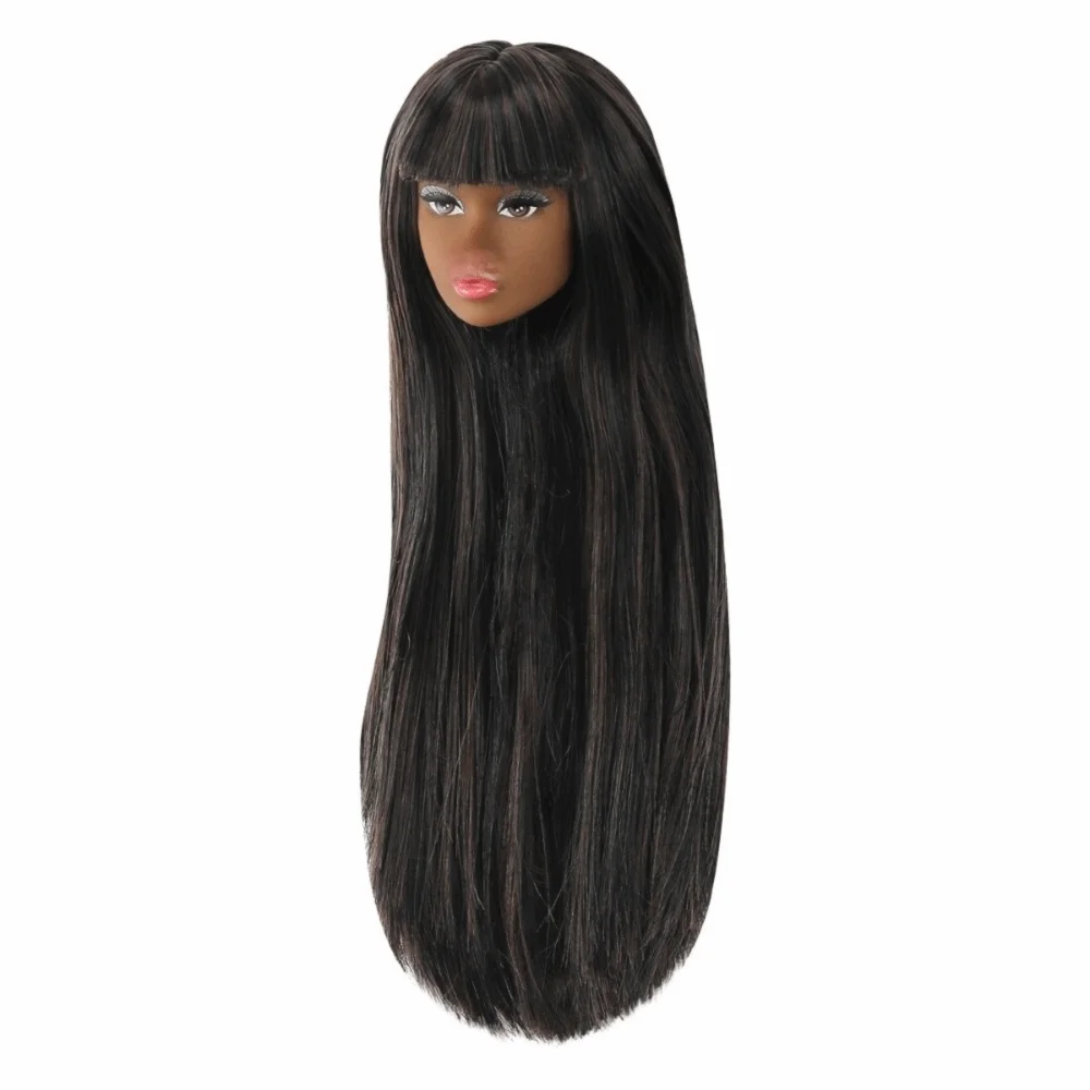European Face Doll Head Long Hair White Normal Tan Skin Practice Makeup Head Fashion Doll Head for 11.5 Inch BJD Doll Body