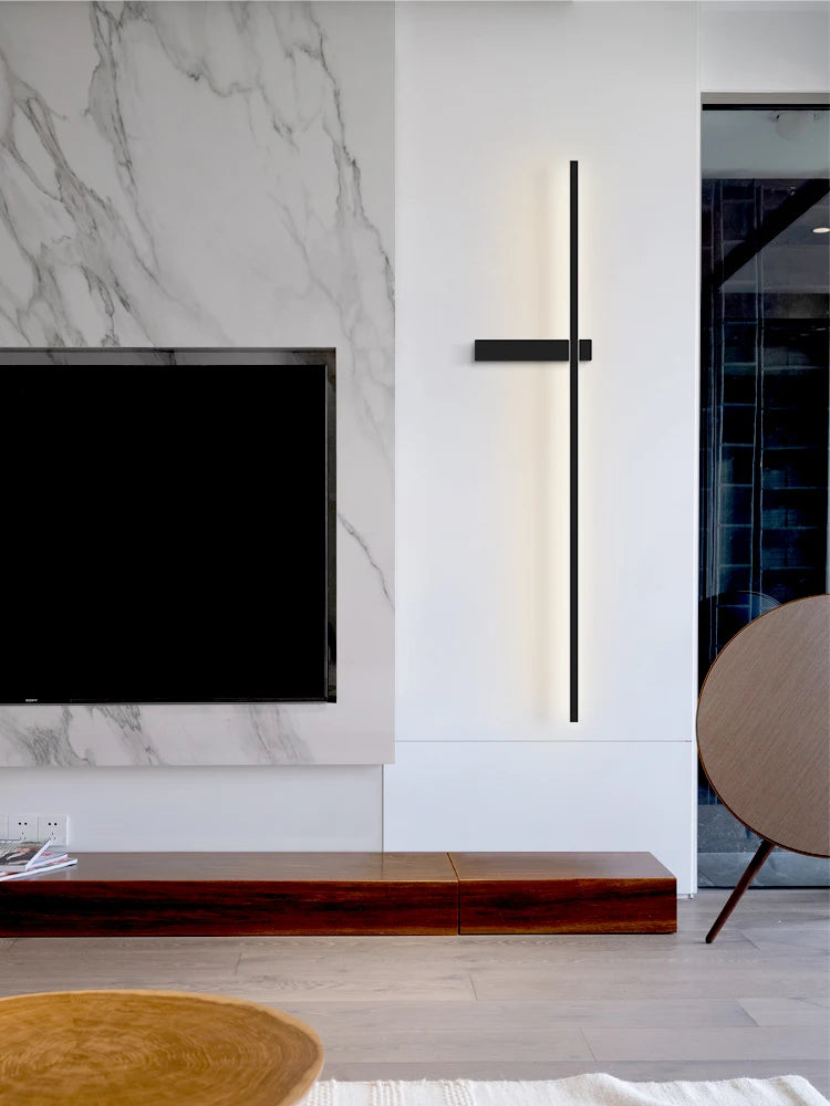 Modern Simple Living Room TV Background Wall Fitting Bedside Lighting In Bedroom Designer Staircase Light Long Indoor Wall Lamp
