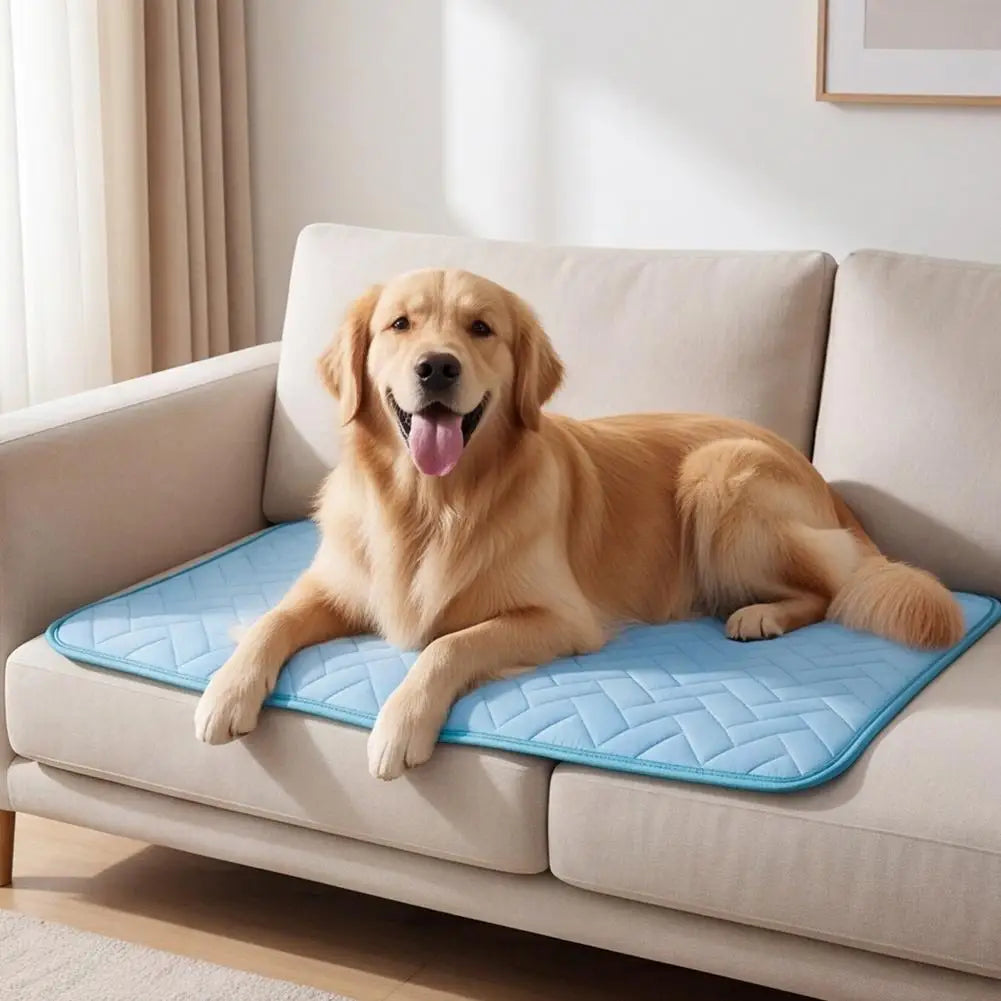 Summer Ice Silk Dog Cooling Mat Breathable Pet Cushion Washable Dog Cat Sleeping Bed Blanket Pad For Small Medium Large Dog Cat
