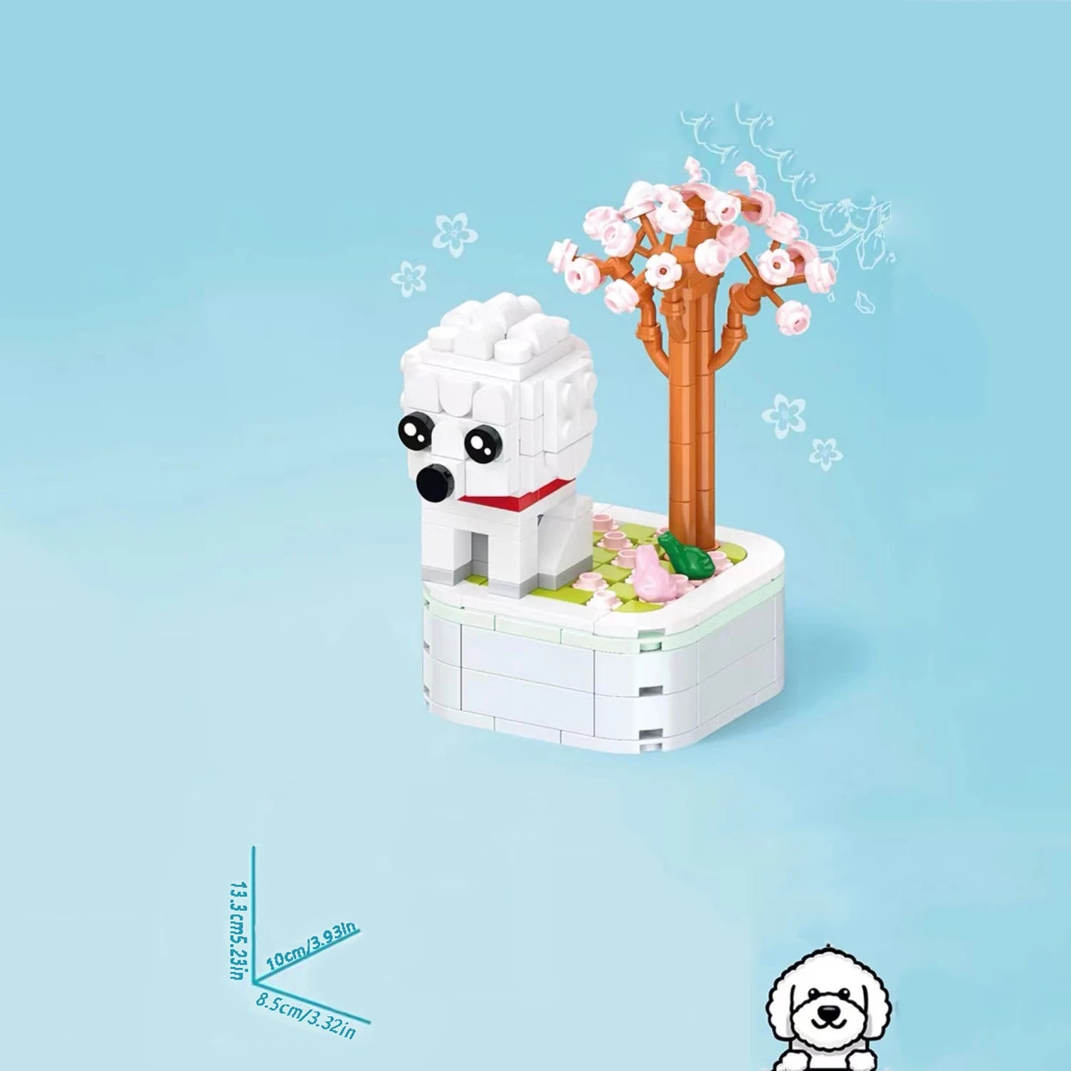 Pet Dog Series Potted Poodle Cute Dog Chihuahua Decoration Shepherd Dog Block Flower Puzzle Toy, Giftuzzle Toy, Gift for Friends CB DROPSHIPPING