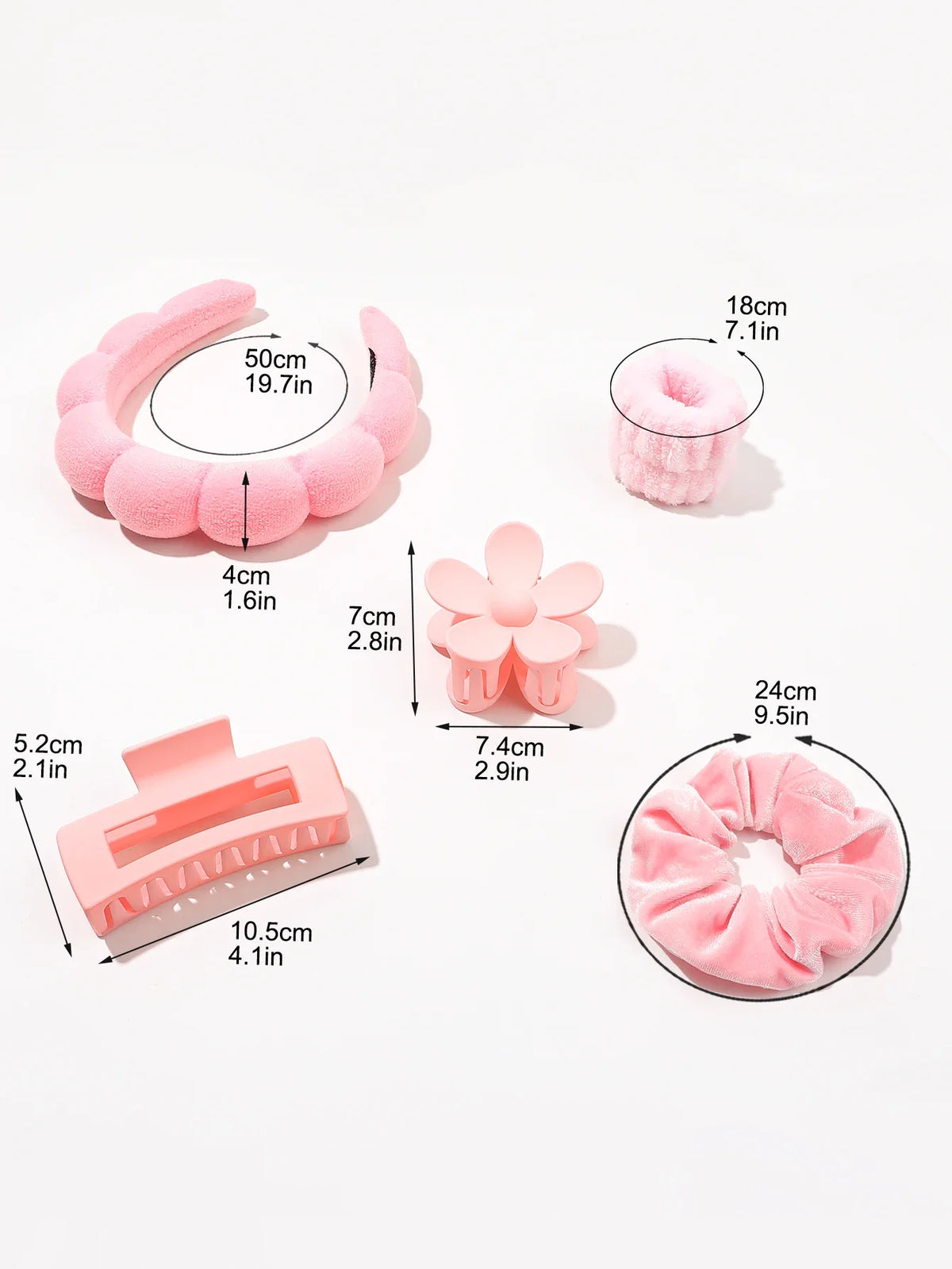 7Pcs Fashion Microfiber Washing Wristbands Scrunchies Puffy Headband Spa Bubble Headband for Washing Face Makeup Shower Skincare CB DROPSHIPPING