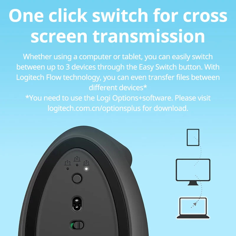 Logitech Lift Vertical Mouse  Ergonomic Wireless With Silent Click Bluetooth/Usb Dual Mode For Pc Laptop Tablet Wrist Pain CB DROPSHIPPING