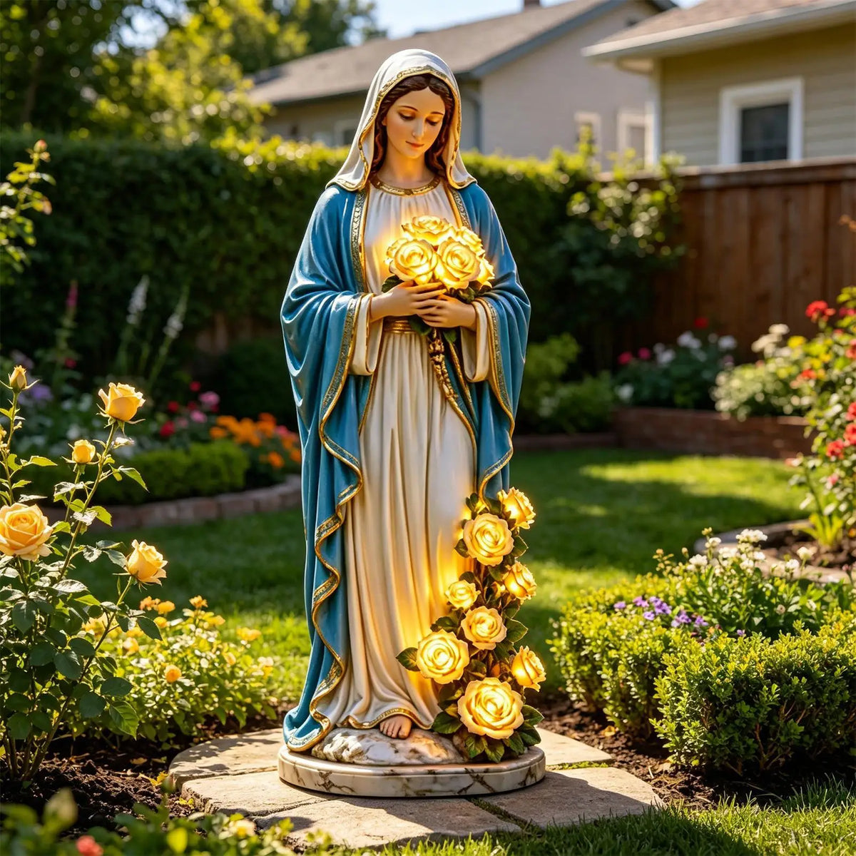 Garden Lamps Statue Resin Waterproof Decorative Lights Lantern Outdoor Decor Lanterns for Lawn Patio Porch Outside Yard Backyard