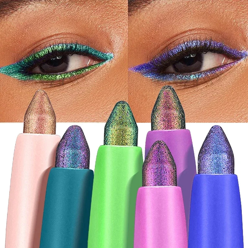 Pearlescent Aurora Purple Eyeliner Pen Chameleon Metallic Eye Liner Shiny Eyeshadow Lying Silkworm Green Blue Makeup Pigment CB DROPSHIPPING