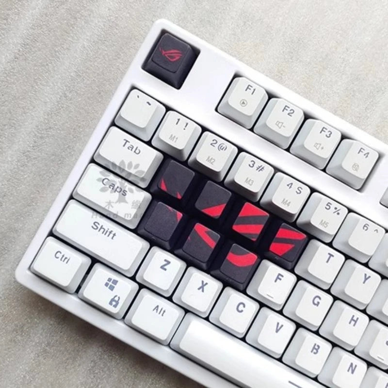8pcs/set Thickened PBT Dye Sublimation ROG Keycaps Mechanical Keyboard Key caps OEM Profile ESC QWERASD With Free Keycap Puller CB DROPSHIPPING