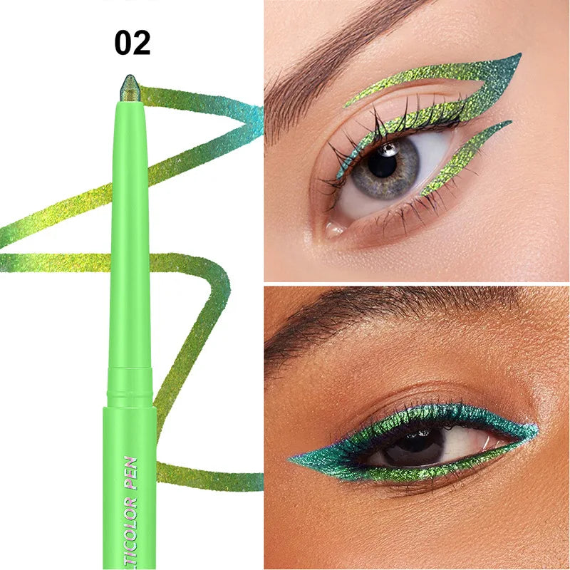 Pearlescent Aurora Purple Eyeliner Pen Chameleon Metallic Eye Liner Shiny Eyeshadow Lying Silkworm Green Blue Makeup Pigment CB DROPSHIPPING
