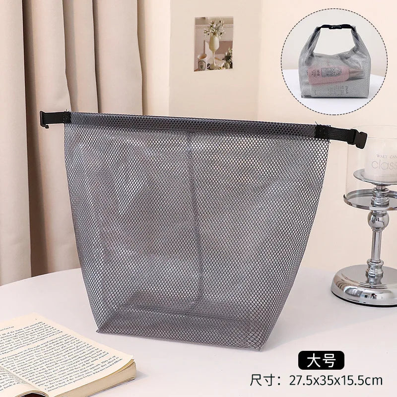 1PC Waterproof Mesh Cosmetic Bag for Travel, Gym, Bathroom, Quick-Dry Toiletry Organizer with Handle Portable Makeup Pouch CB DROPSHIPPING