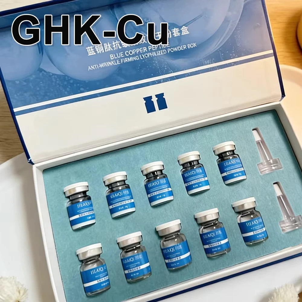 Blue Copper Peptide Freeze-Dried Powder GHK-Cu Essence Deep Hydration Firming Restore Skin Elasticity Rejuvenating SkinCare
