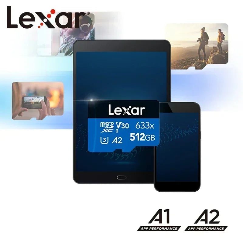 Lexar Micro SD Card New Original 128GB 32GB 64GB 256GB 512GB Memory Card A1 A2 Class10 TF Flash Card for Drone Sport Camcorder CB DROPSHIPPING