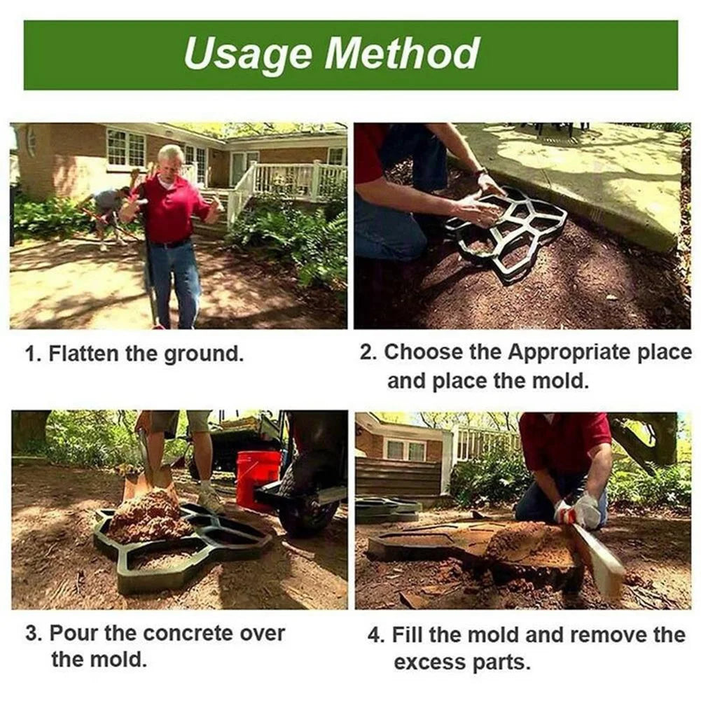 Garden Pavement  Courtyard Walkway Path Concrete DIY Paving Cement Road  DIY Plastic Garden Home Corridor Tool　