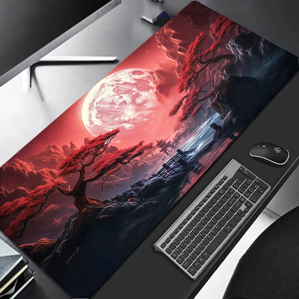 Sakura Scenery Mouse Pad Large Anti-Slip Rubber Gaming MousePad Durable Desk Pad Thick Seam Edge Suitable for Office and Gaming CB DROPSHIPPING