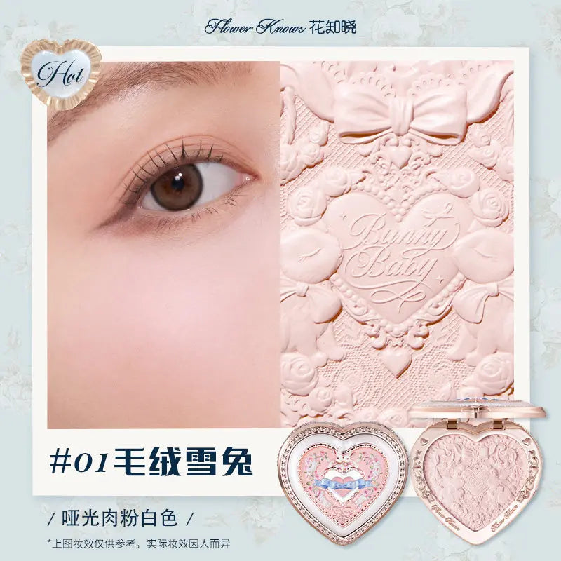 Flower Know Bunny Garde Series Blushes Cream Smooth Long-lasting All-Day Face Enhancing Makeup Blush Cream For Cheek