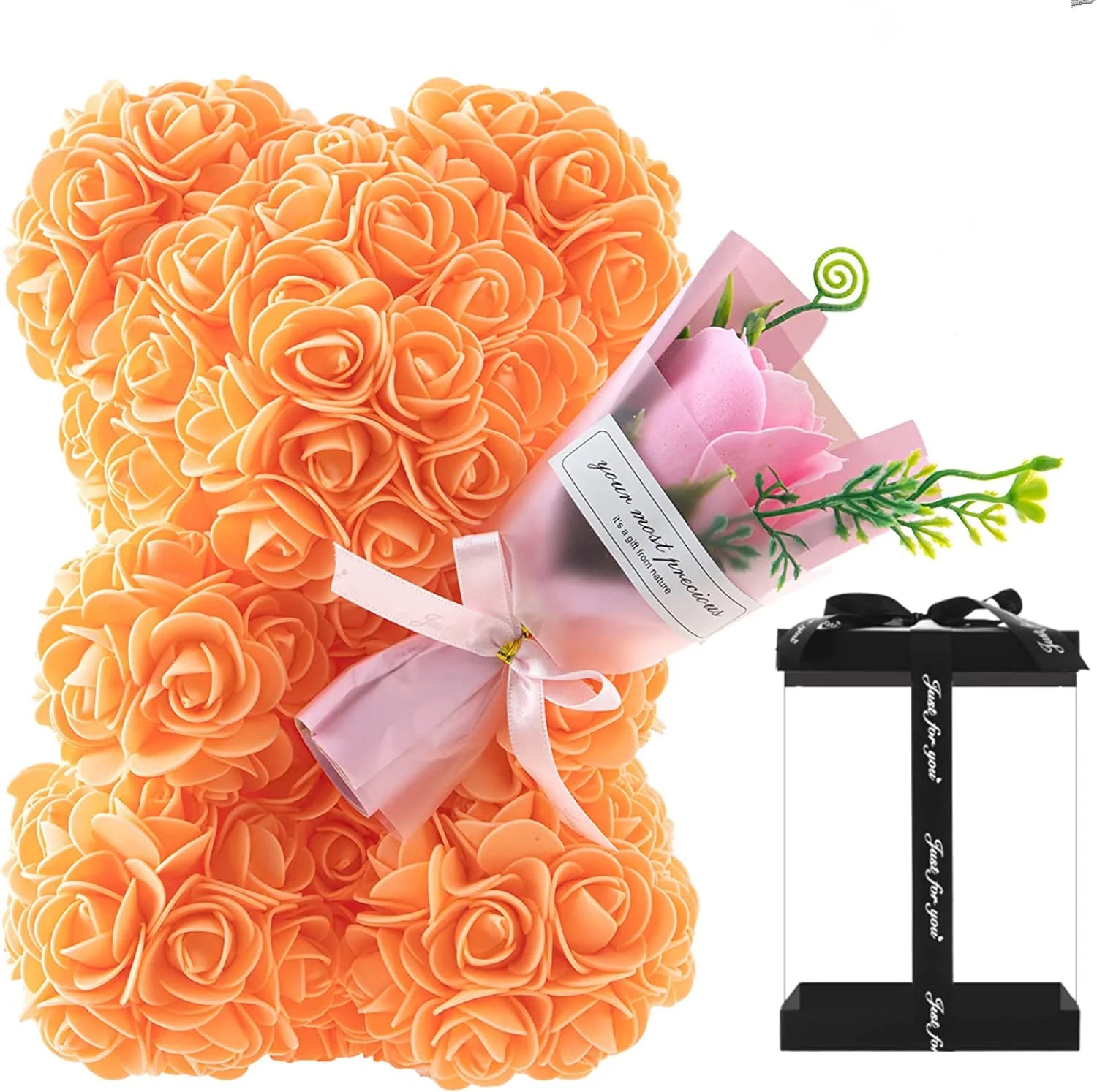 2024 New Artificial Flower Eternal Rose Teddy Bear for Mom Mother's Day Birthday Valentine's Day Anniversary Gifts & Decorations