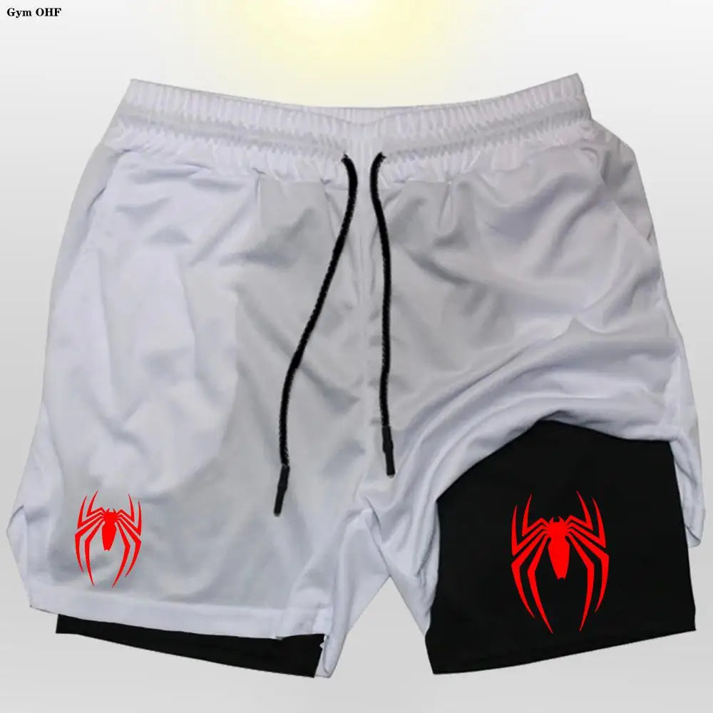 Sport Shorts Men 2099 Spider Sportswear Double-Deck Running Shorts 2 In 1 Beach Bottoms Summer Gym Fitness Training Short Pants CB DROPSHIPPING