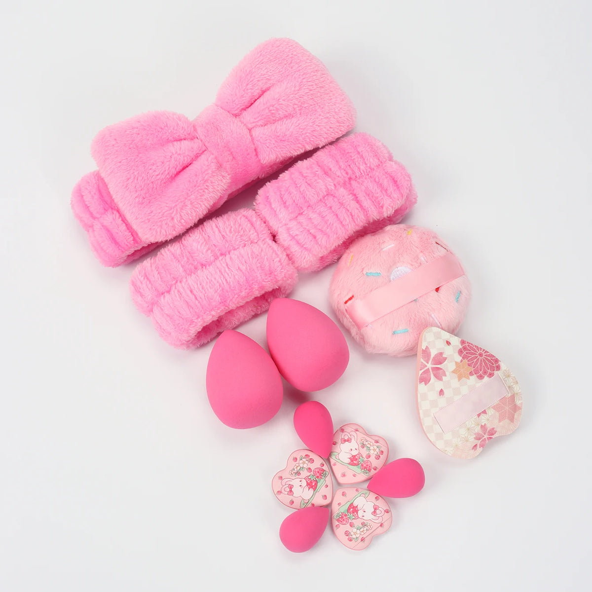 Embroidered Powder Puff Headband 13-Piece Set, Suitable for Applying and Setting Makeup, Suitable for All Skin Types