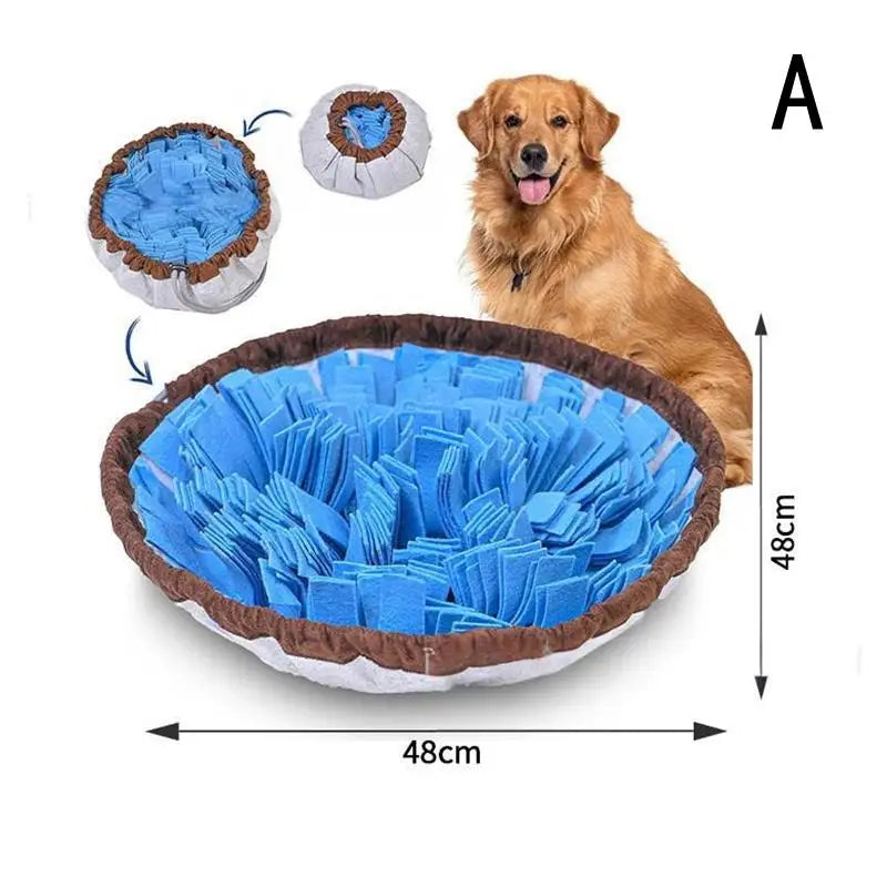 【E】Pet Snuffle Mat For Dogs, Interactive Feed Game For Boredom, Encourages Natural Foraging Skills For Cats Dogs Bowl Travel Use