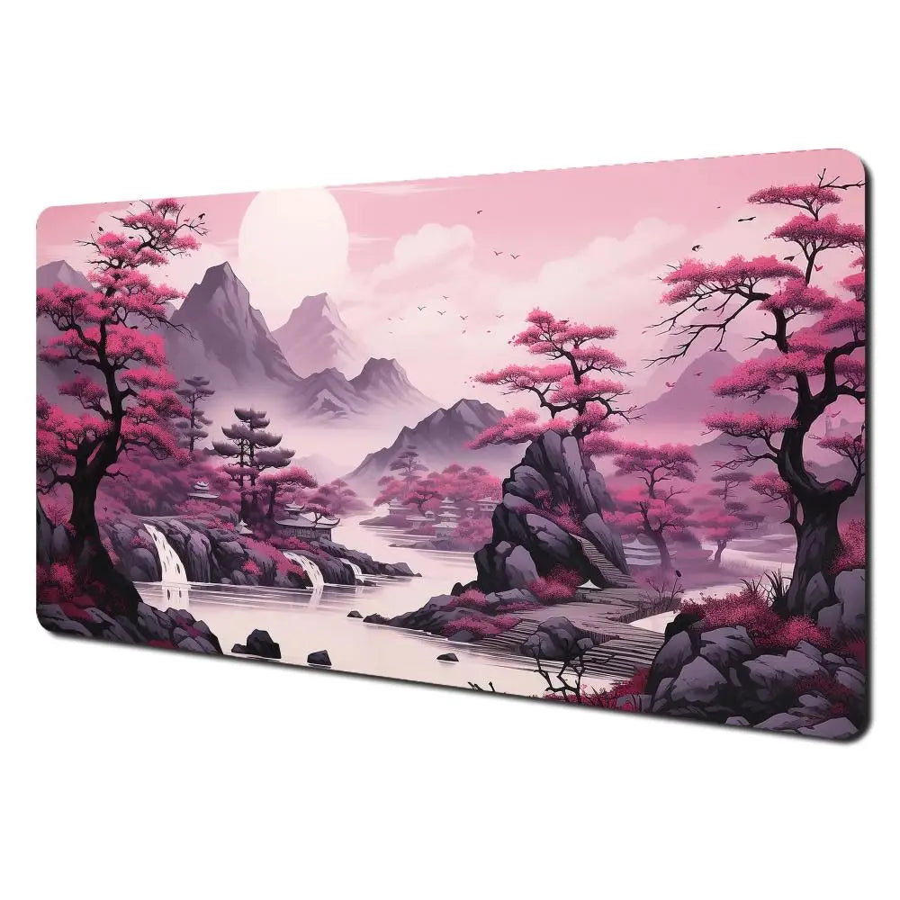 Red and Black Art Landscapes Large Mouse Pad Anti-Slip Durable Desk Mat Offices Accessories Keyboard Mouse Mat Tapis De Bureau CB DROPSHIPPING