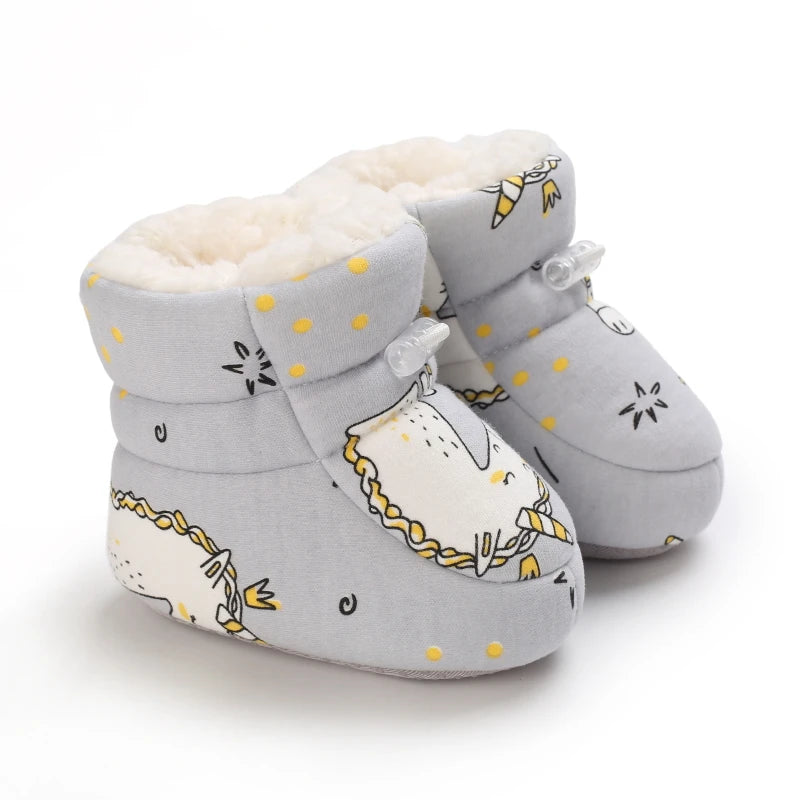 Winter Baby Boots Cartoon Soft Sole Anti-Slip Warm Toddler Shoes Boys Girls Cute Infant Walking Booties CB DROPSHIPPING