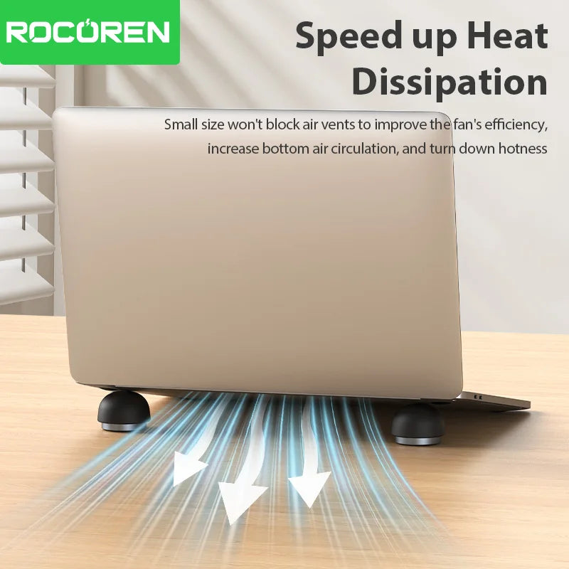 Rocoren Laptop Stand Notebook Accessories Laptop Mushroom Holder Magnetic Mini Cooler Stand for Macbook Pro Air Support Bracket CB DROPSHIPPING