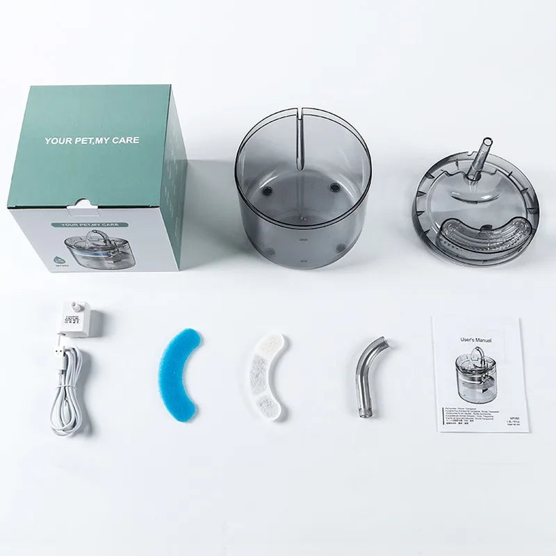 Auto Smart Cat Water Fountain Quiet Tilted Design Energy Efficient Pet Drinker for Fresh Water Circulation CB DROPSHIPPING