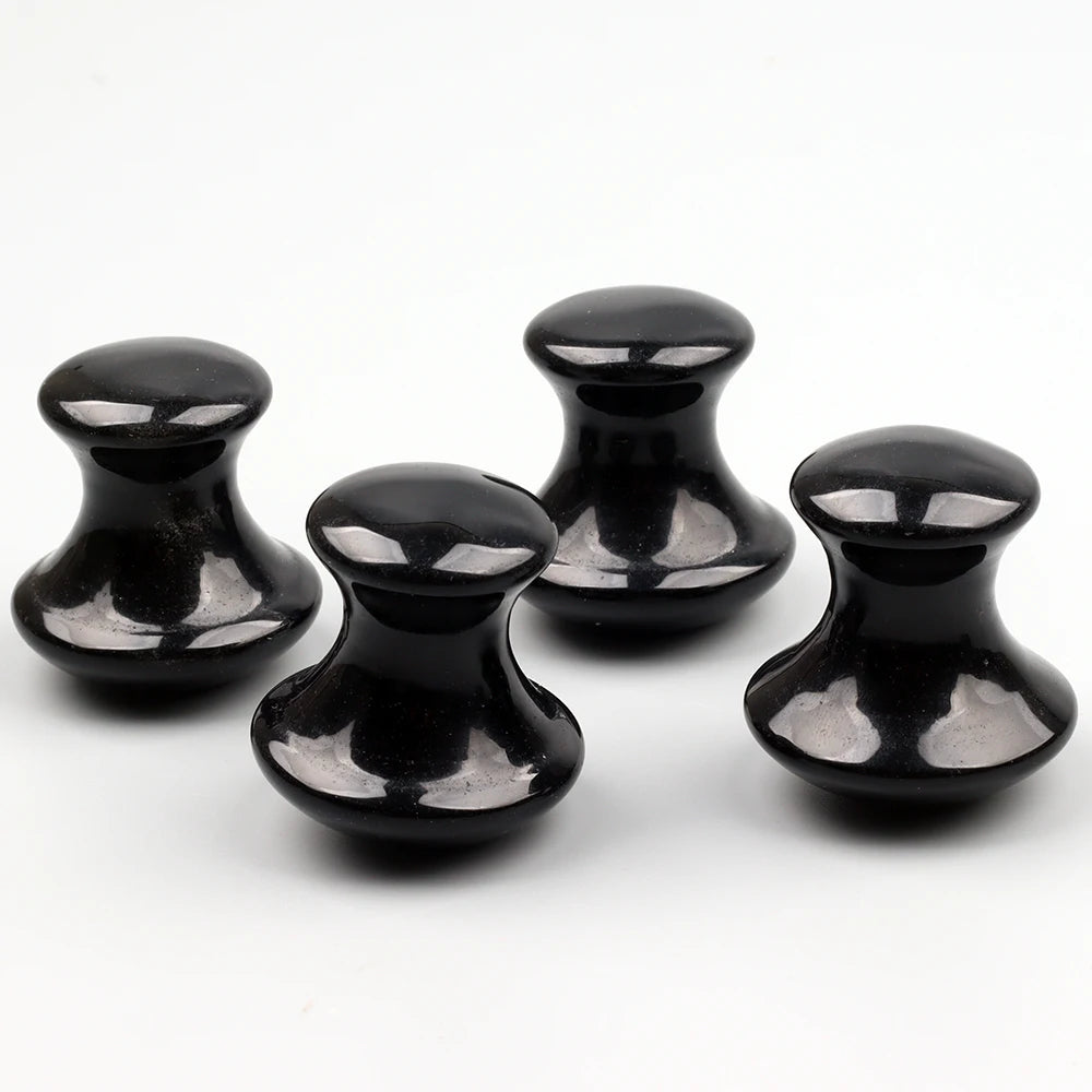 Obsidian Mushroom Face Care Massager Natural Crystal Gua Sha Tool Massage Head Eye Skincare Scraper Wrinkle Beauty Products CB DROPSHIPPING