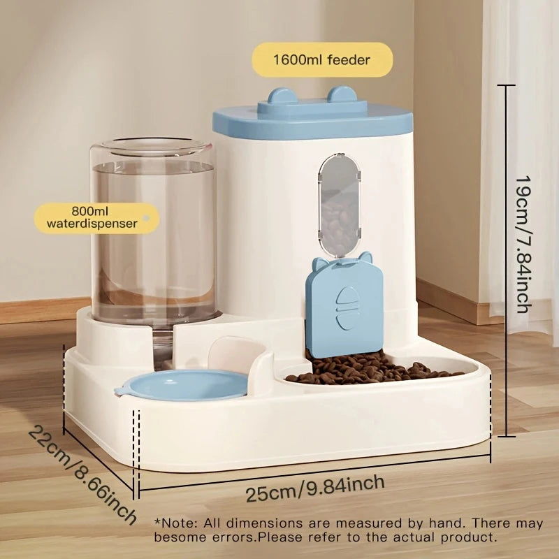 Pet large-capacity feeder integrated automatic water dispenser cat food bowl dog feeding bowl cat bowl dog bowl pet supplies CB DROPSHIPPING