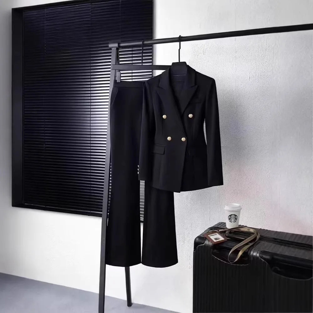 Professional Suit Set Women's Interview Formal Iron-Free Commuter Two-Piece Spring New Style Long Sleeve Long Pants