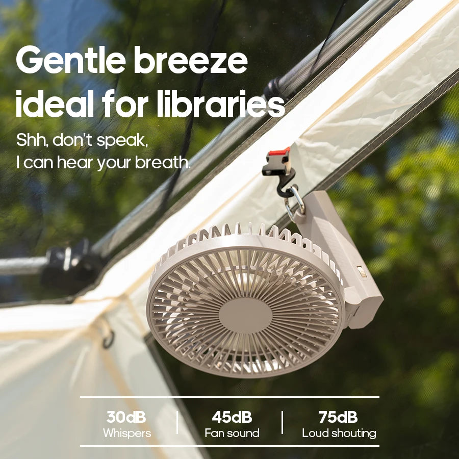 Portable Handheld Fan 3600mAh Multifunctional Desktop Folding Rechargeable Fan 100-Speed with LED Display for Outdoor Travel