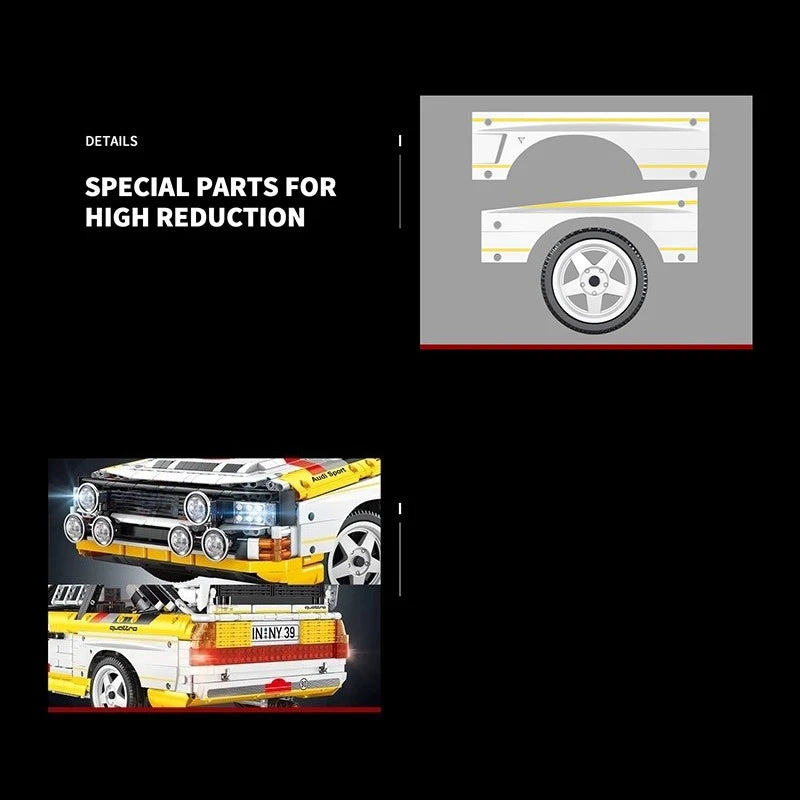 3887pcs Sport Quattro S1 Group B 1984 Building Blocks Technical Speed Racing Vehicle Cars Model Bricks Toys for Kids Adult Gifts