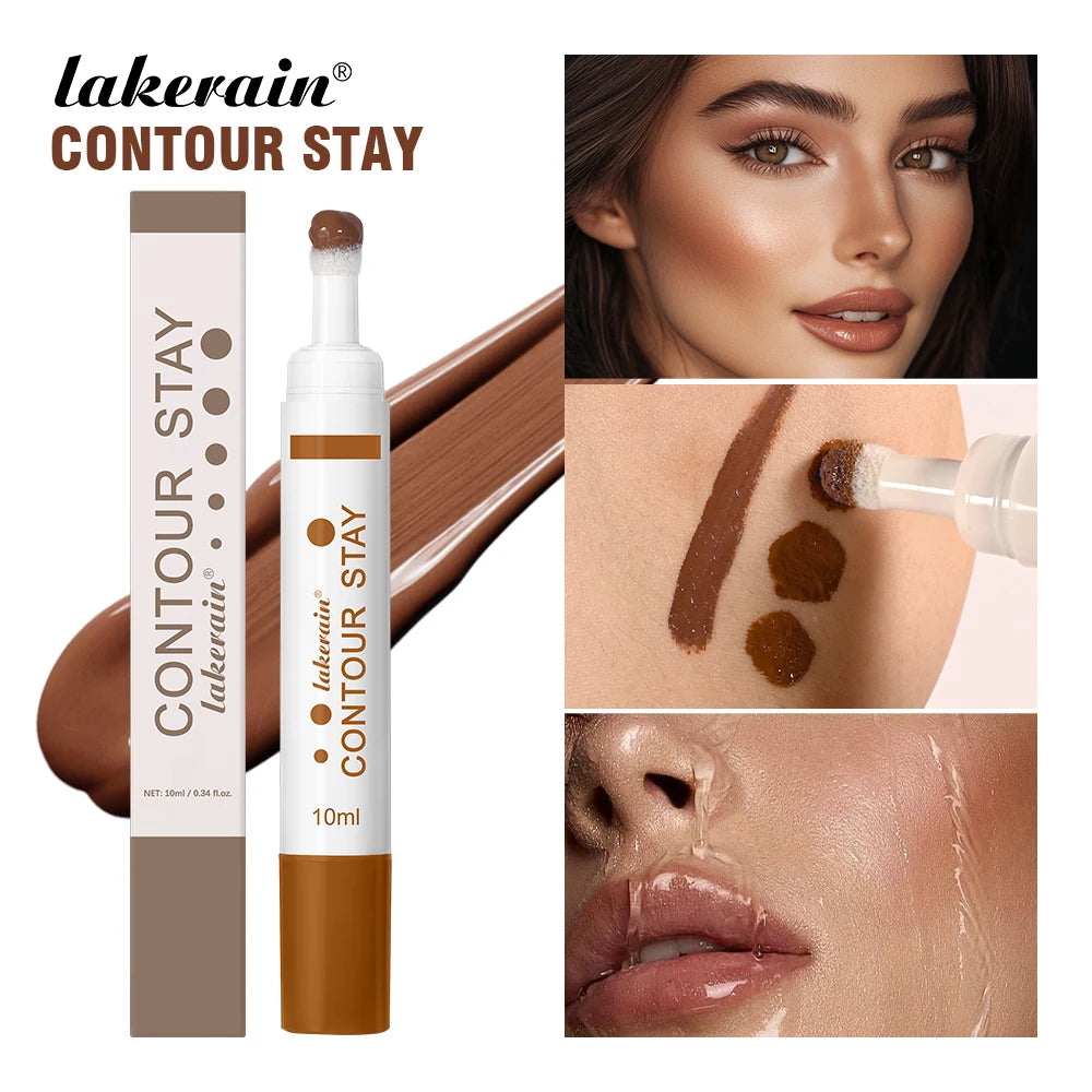 6-colors Moisturizing Liquid Contour Stay Cream Bronzer Waterproof Lightweight 3D Concealer Nourishing Face Contour Makeup CB DROPSHIPPING