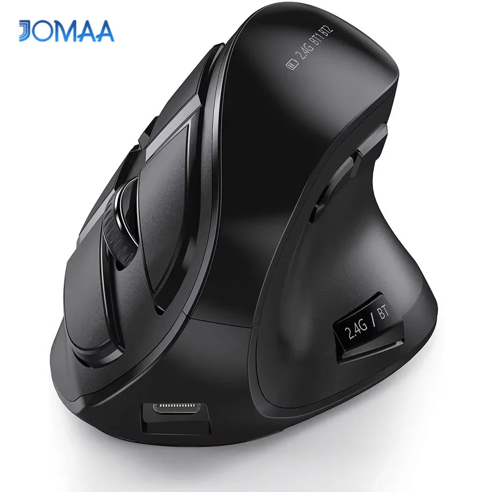 JOMAA 2.4G Wireless Mouse Rechargeable Bluetooth Mouse Ergonomic Vertical Mouse for Mac Windows Laptop Tablet Gaming Mause CB DROPSHIPPING