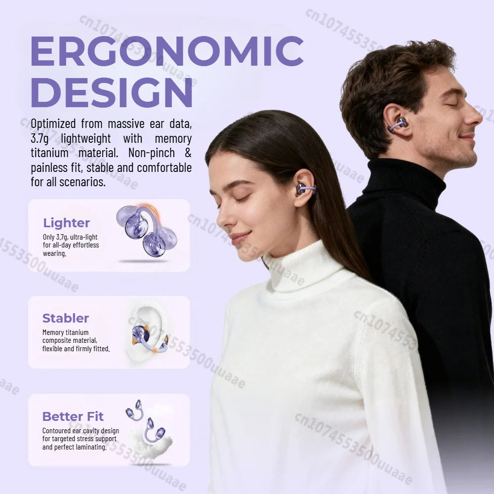 Monster AirClip AC235 AI Translator Ear Clip Earbuds HiFi Stereo Bluetooth 6.0 Headphone TWS Wireless Sport Earphone with APP CB DROPSHIPPING