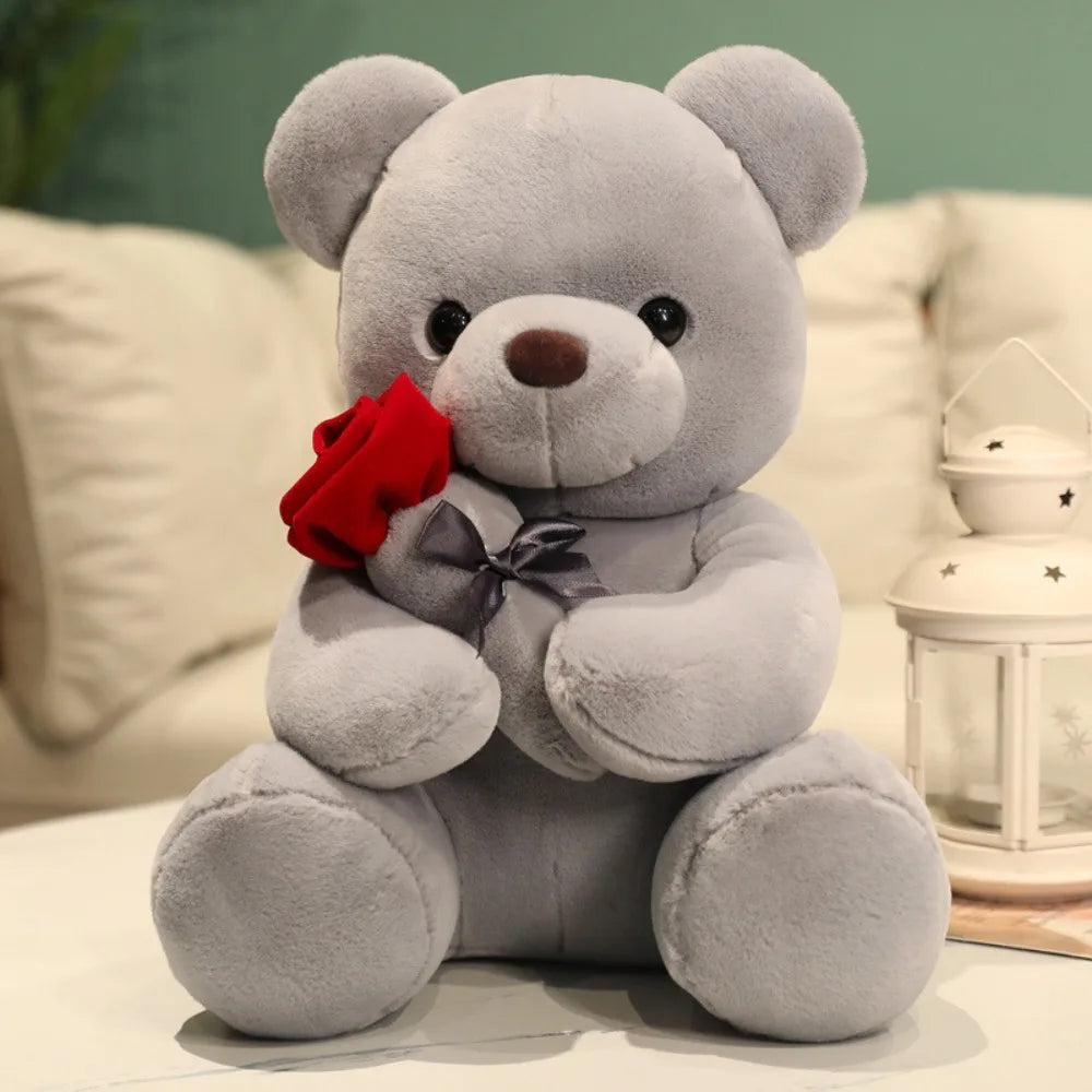 Graduation Gifts Stuffed Animal Rose Bear Flower Kawaii Hug Bear Cartoon 23cm Bear Home Decor
